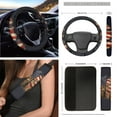 thumbnail image 3 of Yuyamidu Deer Front Car Seat Cover Set with Steering Wheel Cover Seat Belt Pads USA Flag Center Console Pad Trash Bin Phone Holder Rearview Mirror Cover Cup Holder Key Chain, Pack of 12, 3 of 6