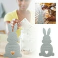 thumbnail image 2 of Easter Celebration Desktop Ornament Set Featuring Adorable Bunny Purse With Decorative Ceramic Plate For Festive Spring Display, 2 of 6