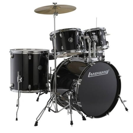 Ludwig Accent Drive 5-Piece Complete Drum Set - 22" Bass Black Sparkle
