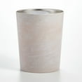 thumbnail image 5 of mDesign Small Round Metal 1.7 Gallon Wastebasket/Trash Can, Stone Print - Beige, 5 of 6
