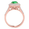 thumbnail image 3 of Aonejewelry 1.45 Carat Ttw Halo Emerald and Diamond Bridal Set In 14k Rose Gold, 3 of 4
