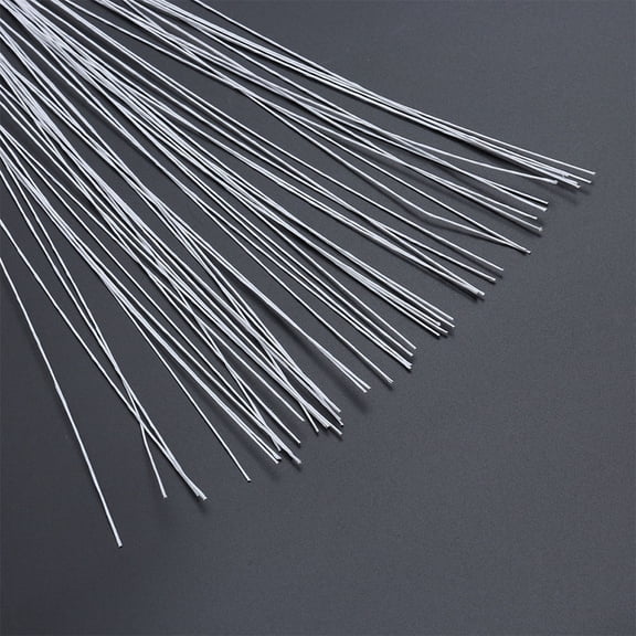 DEEPCRAFF 200 Pieces White Floral Arrangement Wire Stems, Flexible for Wreaths, Bouquets, and Flower Projects