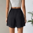 thumbnail image 4 of Chiffon Shorts for Women Bermuda Short Pants 7 Inch Inseam Baggy High Waisted Shorts Summer Cropped Boho Wide Leg Bottoms Black L, 4 of 5
