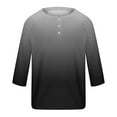 thumbnail image 4 of Mens Gradient Henley Shirts 3/4 Sleeve Crew Neck Casual Pullover Baseball Raglan Tops Fashion Button T-Shirts, 4 of 4