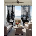 thumbnail image 4 of Black Elk Blackout Curtains 72 Inch Length Navy White Wood Grain Forest Animal Nature Thermal Insulated Window Curtain Window Drapes 2 Panels for Bedroom Living Room 52"Wx72"L, 4 of 9
