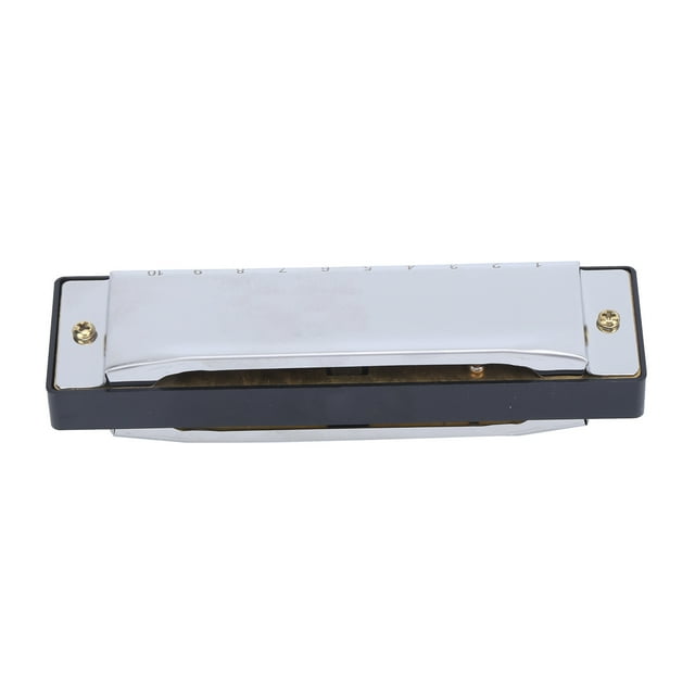 Harmonica Touche G, Harmonica de Jeu ABS+métal à 10 Trous pour Professionnel pour Débutant Rouge, Or, Argent