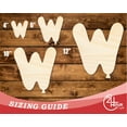 thumbnail image 3 of Unfinished Wood Balloon Letter W Shape 3" / 1/4", 3 of 3
