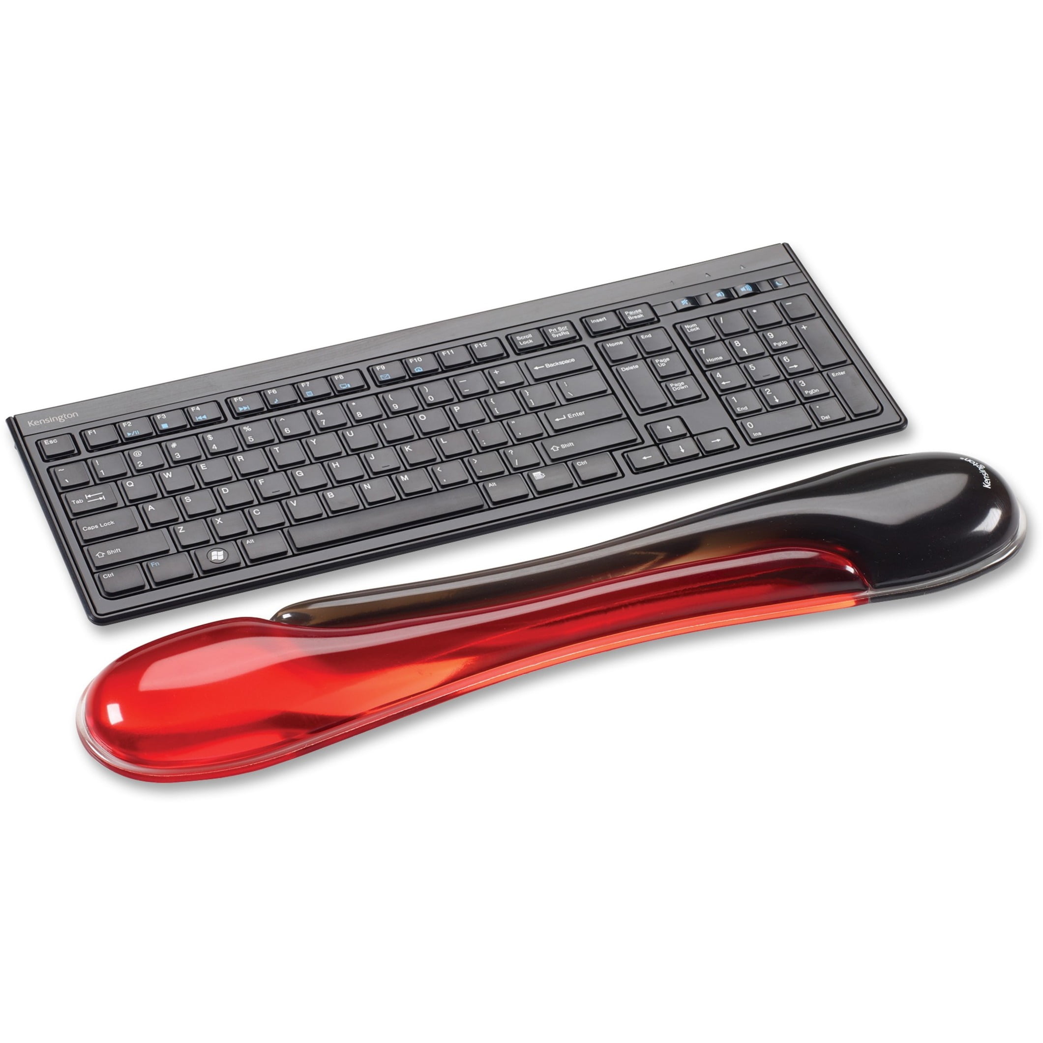 Kensington Duo Gel Wave Keyboard Wrist Rest 18.9" x 3.5" Dimension - Red, Black - Gel - Slip Resistant