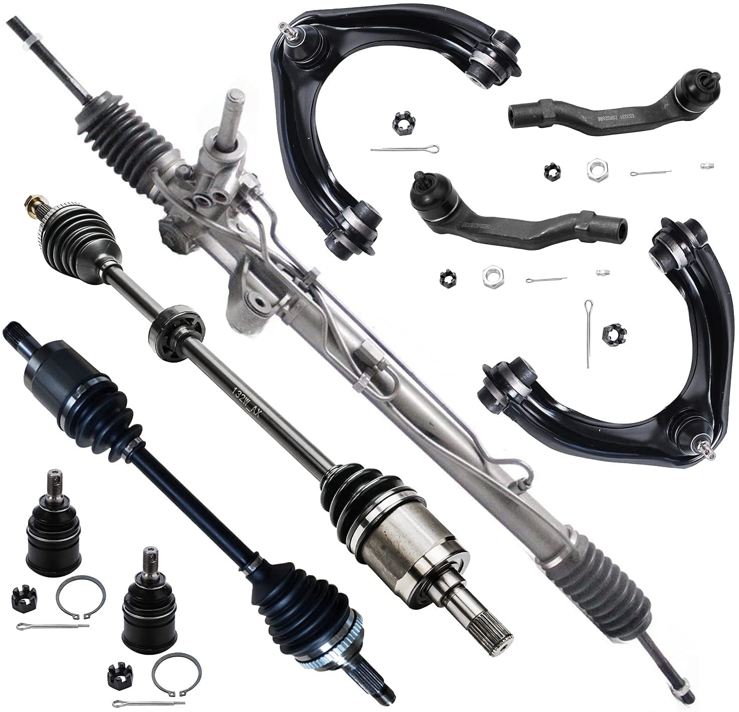 Detroit Axle Power Steering Rack and Pinion Assembly and 2 Outer Tie Rod Ends for 1999 2000 2001 2002 2003 2004 Ford Mustang 
