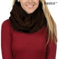 thumbnail image 4 of BASICO Burgundy Infinity Scarf for Women Winter Chunky Knitted Scarves Warm Circle Cable Loop, 4 of 6