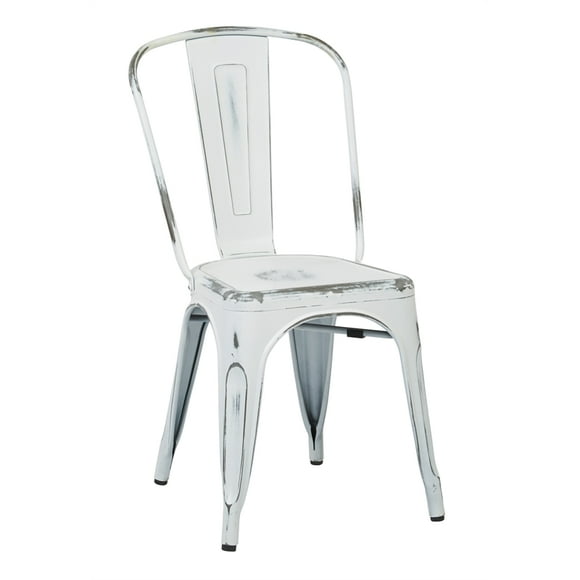Bristow Metal Armless Chair Antique White 2 Pack