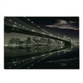 thumbnail image 2 of Landscape Cutting Board, Brooklyn Bridge Sunset NYC View Skyline Tourist Attraction Modern City, Decorative Tempered Glass Cutting and Serving Board, Large Size, Pale Brown Dried Rose, by Ambesonne, 2 of 5