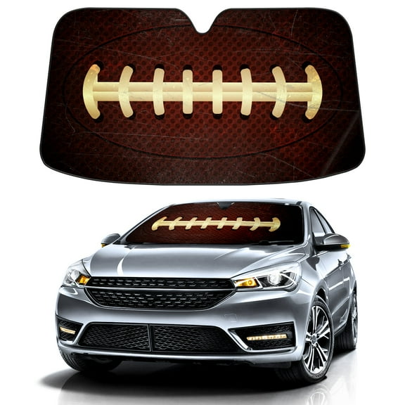 Car Windshield Sun Shade for Front Window Retro Football Texture Foldable Vehicle Windshield Car Sun Visor Covers Automotive Window Protector Car Privacy Sun Blocker