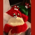 thumbnail image 4 of Womens Christmas Hat Plush Fur Knitted Funny Cute Winter Warm Beanie Hats Acrylic New Year Xmas Festive Gift, 4 of 5
