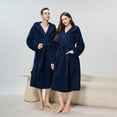 thumbnail image 4 of YueHuiYing Mens Robe Plush Big and Tall - Long Spa Bath Robe with Pockets - Bathrobe Gift for Men, 4 of 5