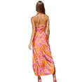 thumbnail image 4 of VISgogo Vestido sin mangas con cuello halter para mujer, atado con pliegues sin espalda Raya de cebra / Recorte con estampado de flores de una sola pieza VISgogo moda, 4 of 9