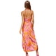 thumbnail image 4 of VISgogo Vestido sin mangas con cuello halter para mujer, atado con pliegues sin espalda Raya de cebra / Recorte con estampado de flores de una sola pieza VISgogo moda, 4 of 9