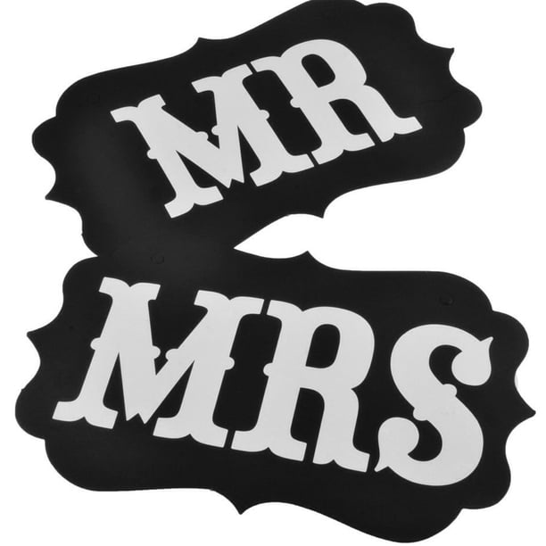 KAKOWELY Par de accesorios para fotos de Sr. y Sra., letreros para sillas de Sr. y Sra., decoraciones para bodas, letreros para novios, letreros para fotomatón, decoración única para bodas