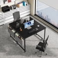 thumbnail image 2 of CONCETTA 44 Inch Computer Writing Desk with Storage Bag, Steel Frame for Home Office Study, Black, 2 of 8