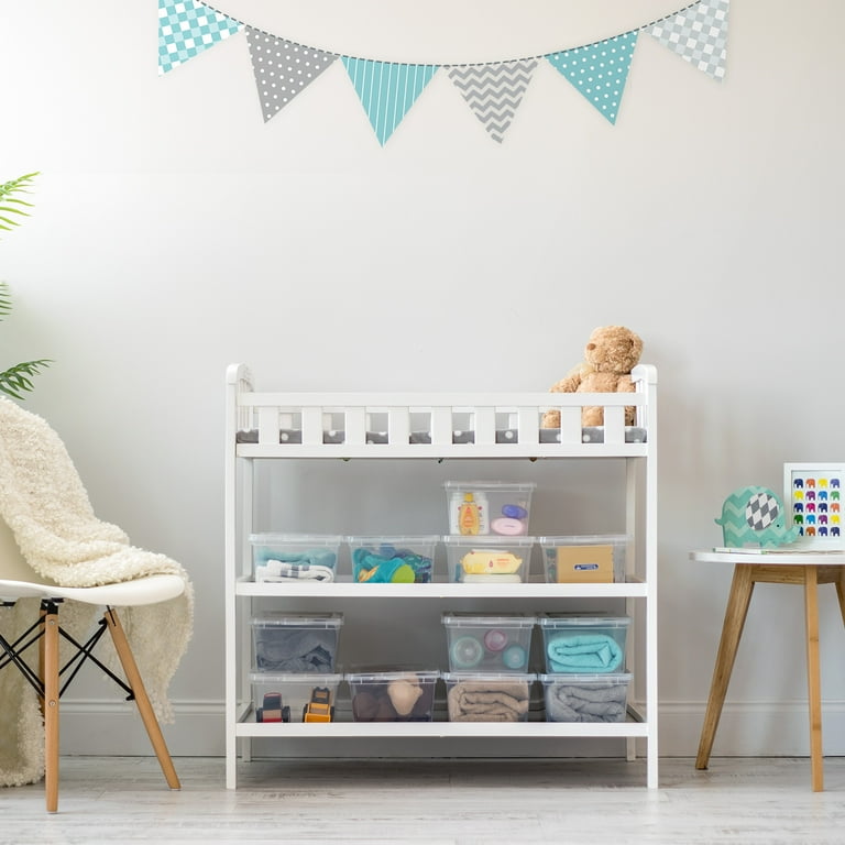 Cassettiera Organizer IRIS USA: 6 Cassetti In Plastica, Con Ruote Rimovibili, Bianco