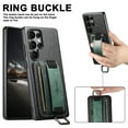 thumbnail image 3 of Feishell Case for Samsung Galaxy S25 Ultra,Shockproof Retro Premium PU Leather Credit Card Pocket Holder Portable Metal Ring Wristhand Strap Kickstand Anti-Scratch Slim Phone Case,Black, 3 of 9