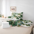 thumbnail image 6 of Homewish Teens Female Men Cartoon Animal Monkey Bedding Comforter Set 7-Piece,Geometric Plaid Grid King Bedding Sets,Tropical Tree Leaves Ultra Soft Bed Sheets,Luxury Bedroom Decor,Reversible, 6 of 8
