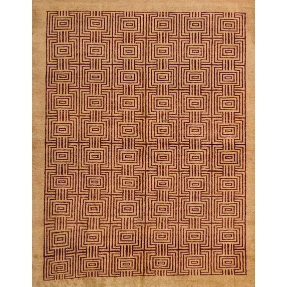 Ahgly Company Indoor Rectangle Abstract Orange Abstract Area Rugs, 5' x 7'
