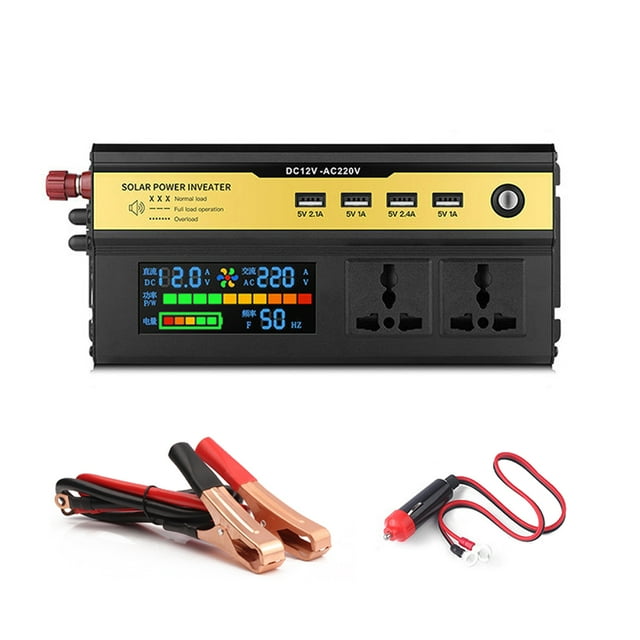 Mistaha Digital Power Inverter 4000W 12V to 220V with Battery Display - Multifunctional Car Inverter for Home, Office, Camping