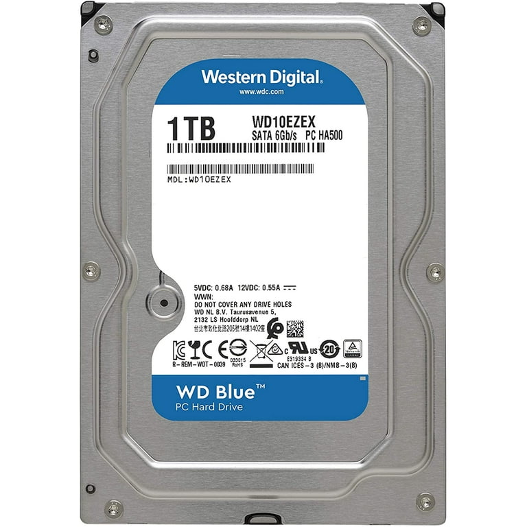 WD Blue 1TB SATA 6Gb/s 7200 RPM 64MB Cache 3.5 Inch Desktop Hard Drive  (WD10EZEX)