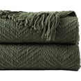 thumbnail image 6 of Battilo Olive Green Throw Blanket for Bed,Soft Knitted Throws for Spring Home Decor,Green Blanket,50"x60", 6 of 8