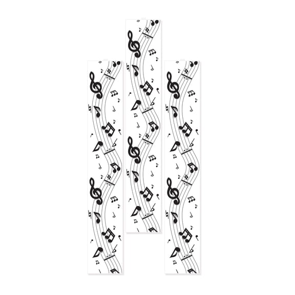 Musical Notes Party Panels, 12" x 6', (3/Pkg)