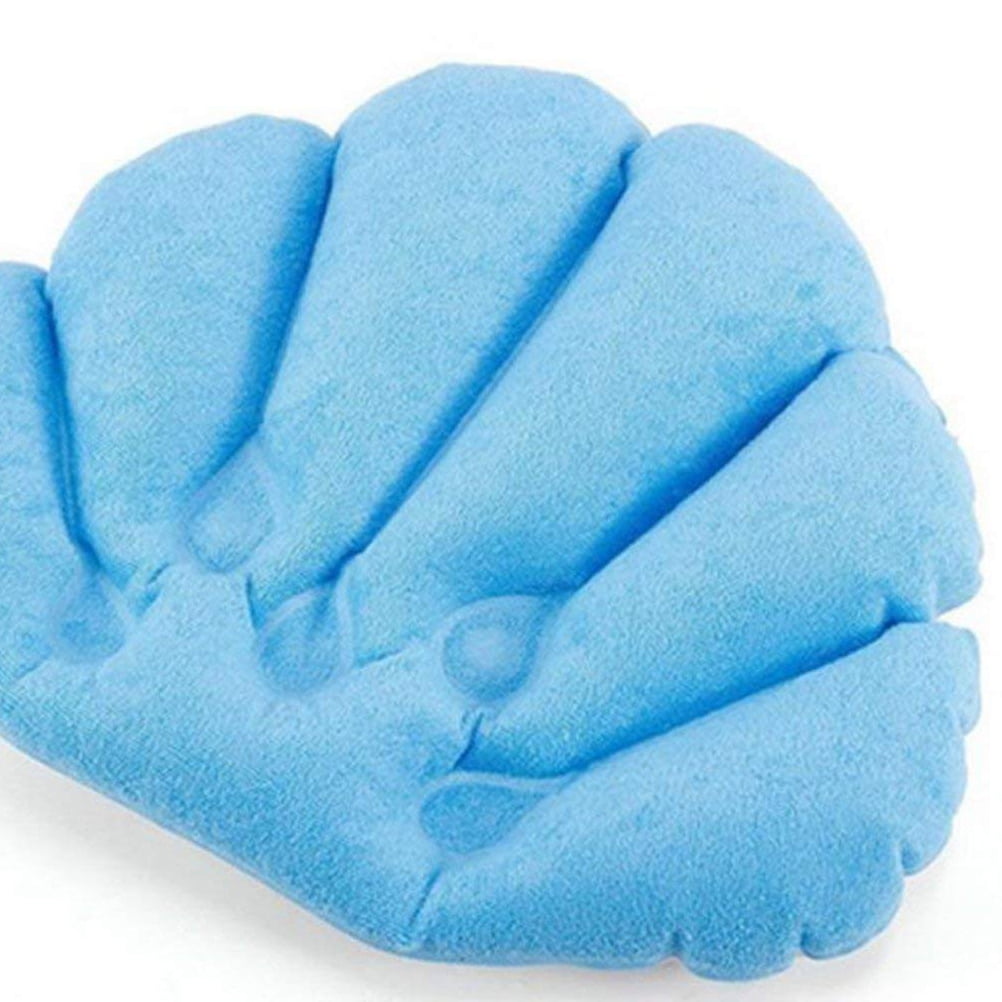 Inflatable Bath Pillow Shell Shaped Neck Pillow Soft Bathroom Pillow with Suction Cup Walmart