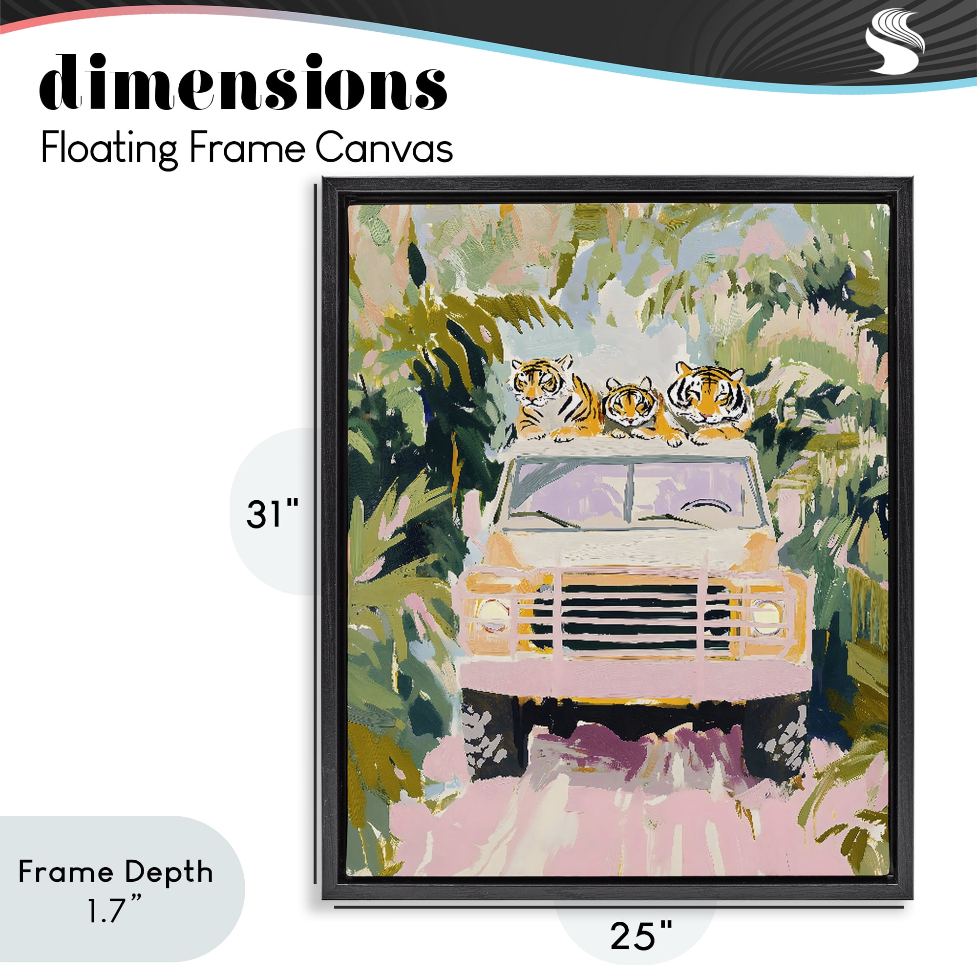Stupell Industries Safari Trip Tiger Trio Black Framed Floater Canvas Wall Art, design by The Prints Vibe