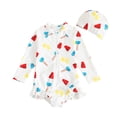 thumbnail image 3 of 2-3T Bathing Suit Girls Toddler Girl Peach Leaf Print Long Sleeve Swimsuit Set with Matching Swim Cap for Warm Pool and Beach, 3 of 4