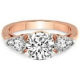 thumbnail image 4 of IGI Certified 1 Carat Round Shape Lab Grown Diamond Engagement Ring | 14K Rose Gold | Della Three stone Pear Shape Side Lab Diamond Ring | FG-VS1-VS2 Quality Friendly Diamonds, 4 of 5