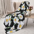 thumbnail image 4 of Throw Blanket for Couch Sofa and Bed, Aesthetic white Vintage sun flower Super Soft Plush Throw Blanket, Fuzzy Cuteness Comfy Warm Washable Flannel Blanket & Throws for All Season, 4 of 7