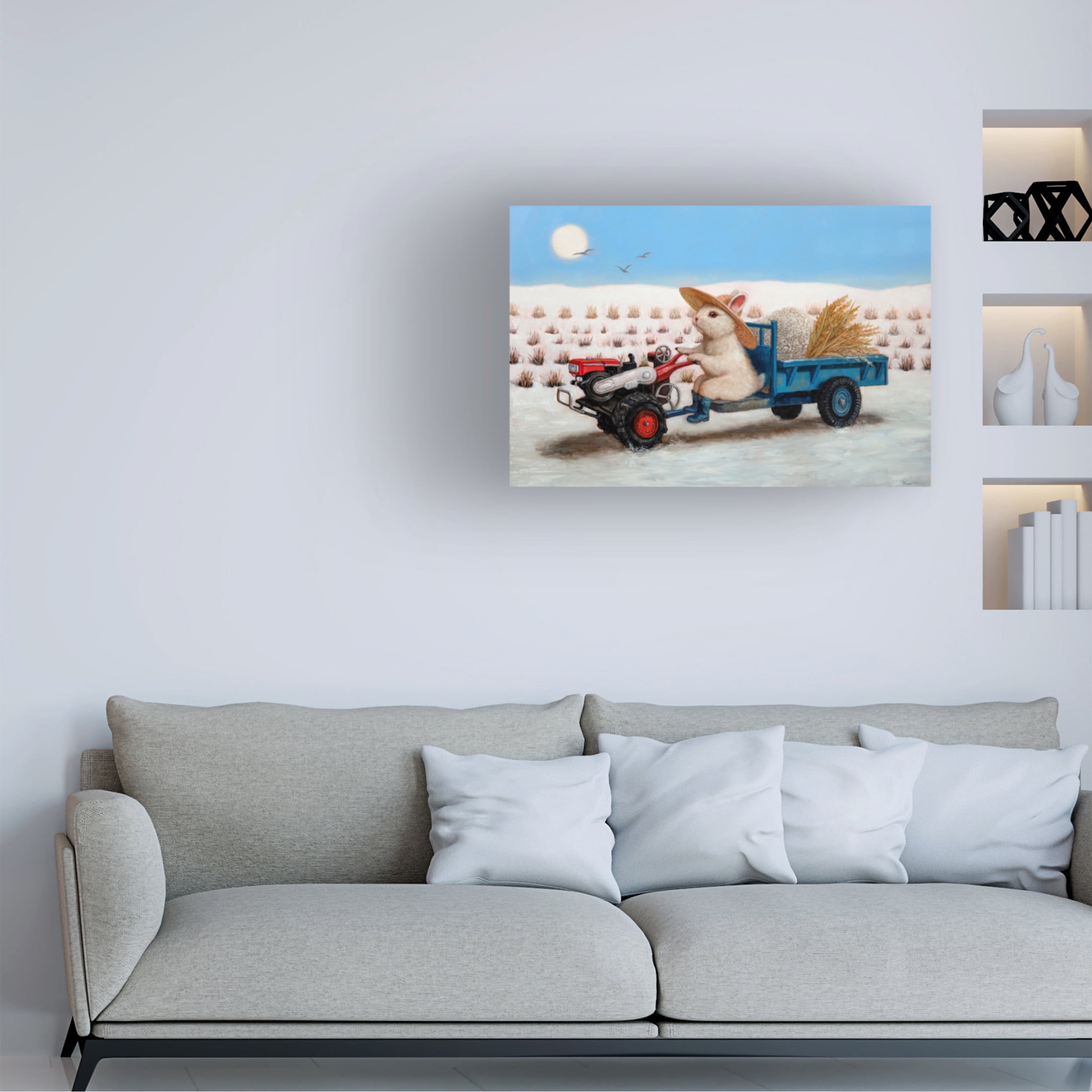 Canvas Wall Art - Lucia Heffernan 'Happy Farmer' Wall Art for Living Room, Bedroom, or Office Décor by Trademark Fine Art - 24 x 16 Inches