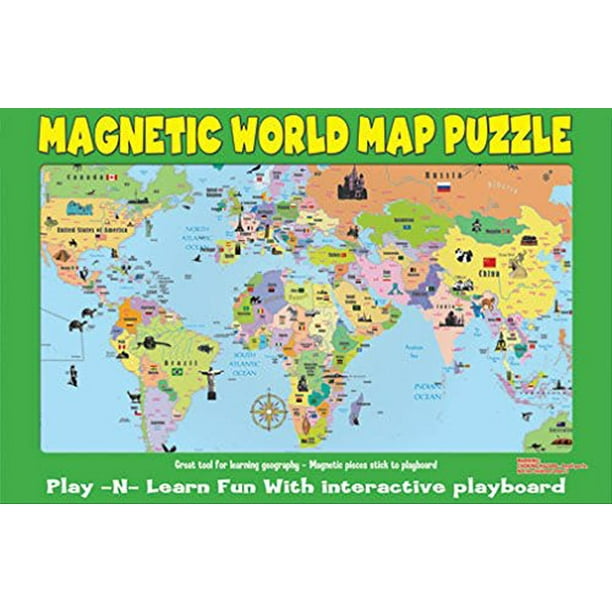 Puzzle Monde Magnétique en Anglais