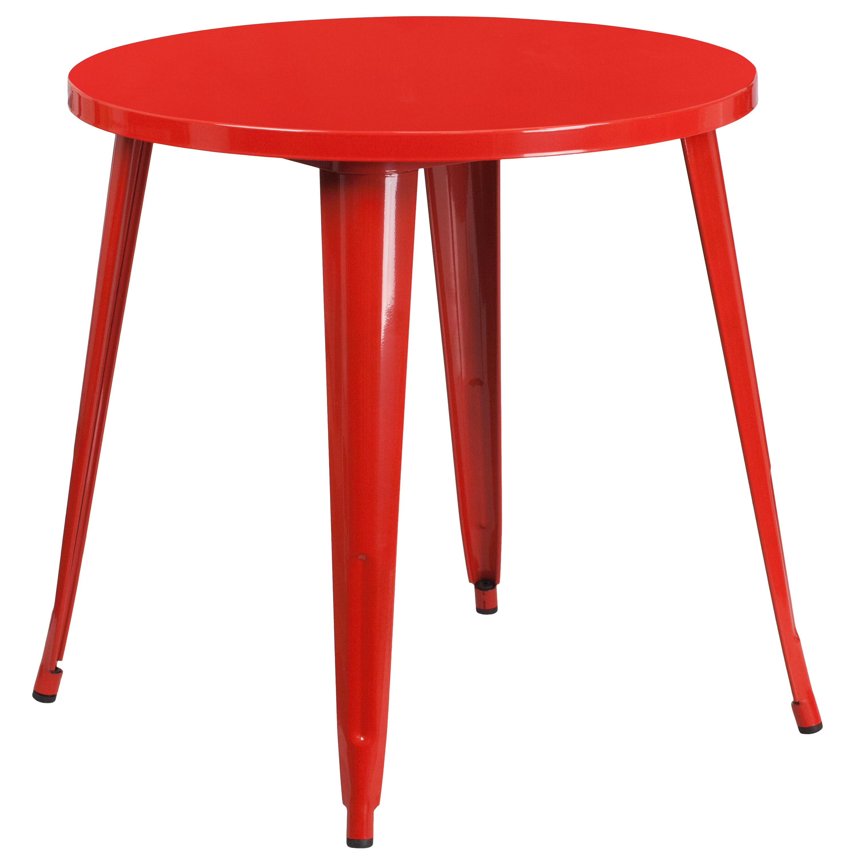 Flash Furniture Commercial Grade 30" Round Red Metal Indoor-Outdoor Table Set with 4 Cafe Chairs - image 4 of 5