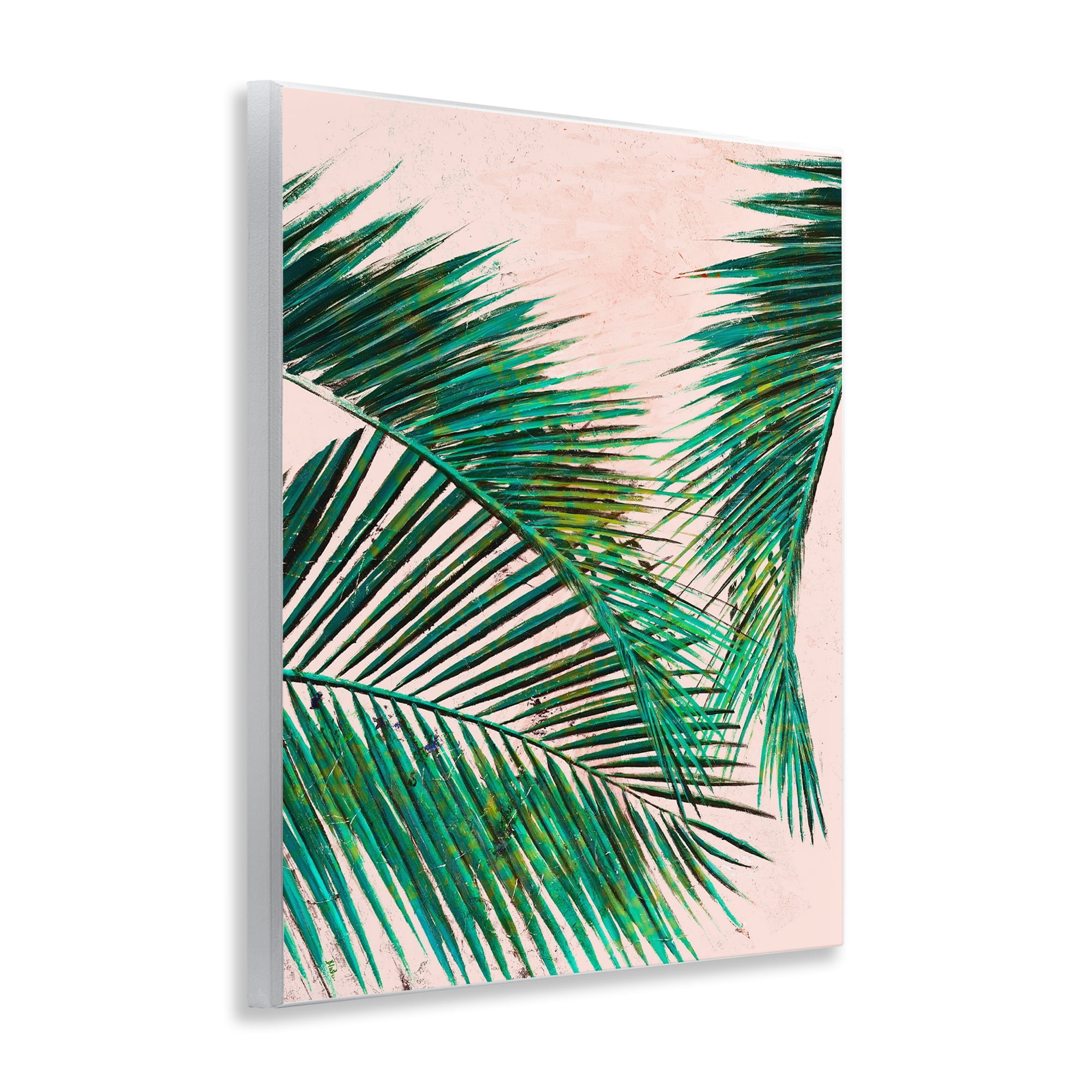 Stupell Industries Flowing Palms on Pink Botanical & Floral Painting Unframed Art Print Wall Art, 11 x 14