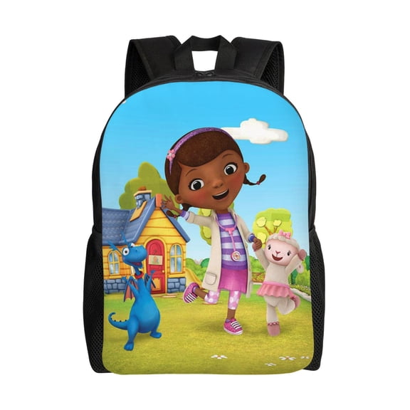Anime Doc Mcstuffins Backpacks Large Capacity Shoulders Daypack Unisex Casual Knapsack Rucksack Student Satchel Bookbag