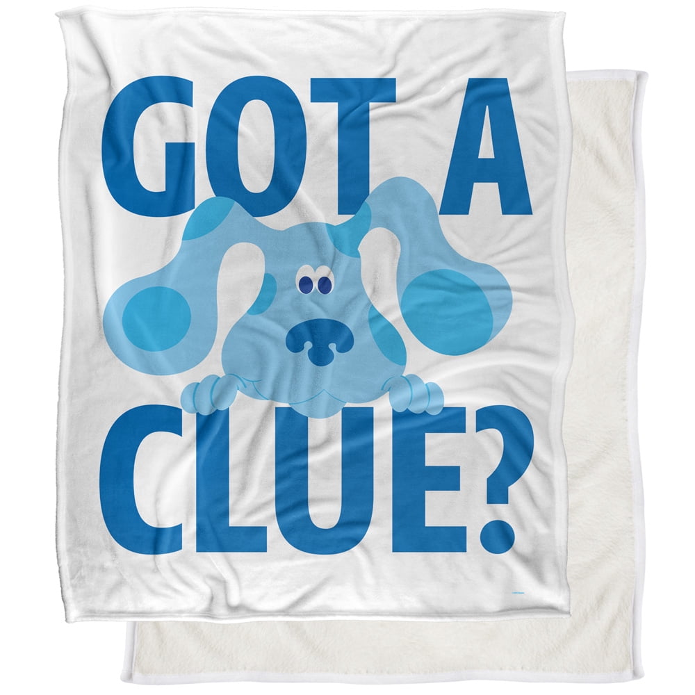 Blues Clues Blanket, 50"x60" Get A Clue Silky Touch Sherpa Back Super