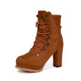 thumbnail image 4 of OKBOP Women's High-Heels Mid Calf Boots-Walking Shoes Women Christmas Fashion Warm Thigh High Winter Bear Paws Adult Womens Boots Womens Boots Clearance, 4 of 7