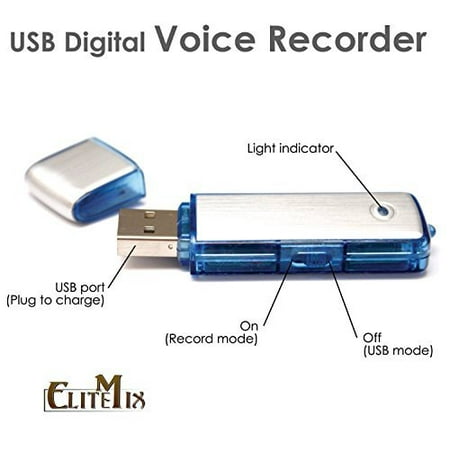 Elite Mix USB Digital Voice Recorder _ Memory Stick_ Thumb Drive_ Dictaphone_ 8Gb Flash Drive_ Best Voice Recorder For (Best Internet Usb Stick In India)
