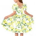 thumbnail image 5 of Amidoa Girl Dresses Skater Short Sleeve Twirl A-Line Dress Summer Casual Sundress for Kids Yellow Size 11, 5 of 7