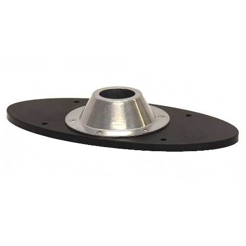 Viaggio Pontoon Boat Table Base | 15 5/8 x 7 1/2 Inch Black Starboard