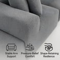 thumbnail image 3 of Barara King 111"W*74"D*23.6H Compressed Seat Sofa with All-Foam and Plush Textured Chenille, Boneless Couches with 5 Matching Pillows and Compressed Shipping for Living Romom, Bedroom, Gray, 3 of 10