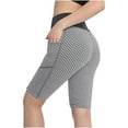 thumbnail image 3 of QLEICOM Womens Athletic Shorts, Plus Size Shorts, Stretch Leggings Fitness Running Pockets Sport SKnee-Length Yoga Pants Yoga Shorts, Running Shorts, Comfy Beach Shorts, Cycling Shorts Gray S, 3 of 3