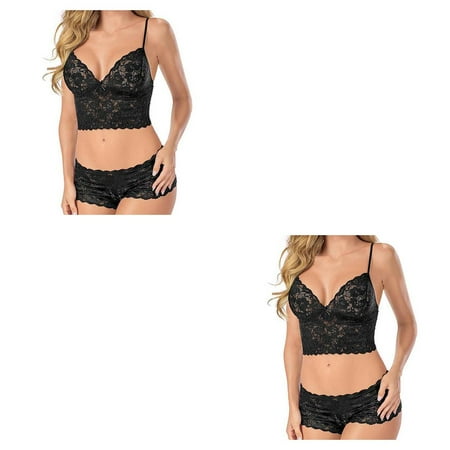 

2 Set Sexy Underwear Set Female Clothes Transparent Temptation Erotic Clothing Lace Underwear Pajamas Set