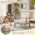 thumbnail image 6 of Dayalane French country Accent Chair, Linen Upholstered Reading Chair with Removable Cushion & Solid Wood Frame Lounge Armchair for Living Room Reception Room Bedroom, Beige, 6 of 11